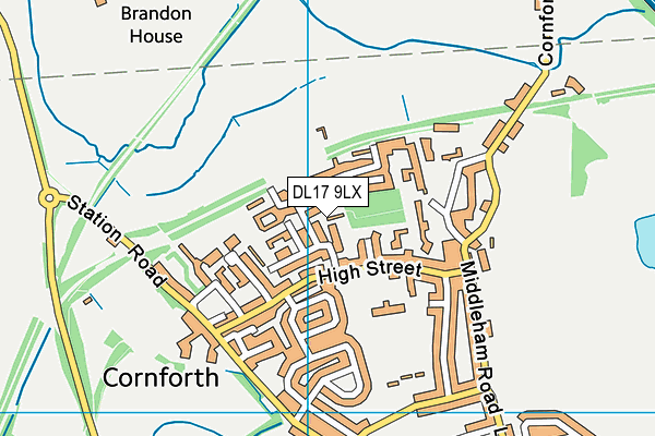DL17 9LX map - OS VectorMap District (Ordnance Survey)