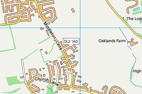 DL2 1AQ map - OS VectorMap District (Ordnance Survey) DL2 1AQ map - OS VectorMap District (Ordnance Survey)