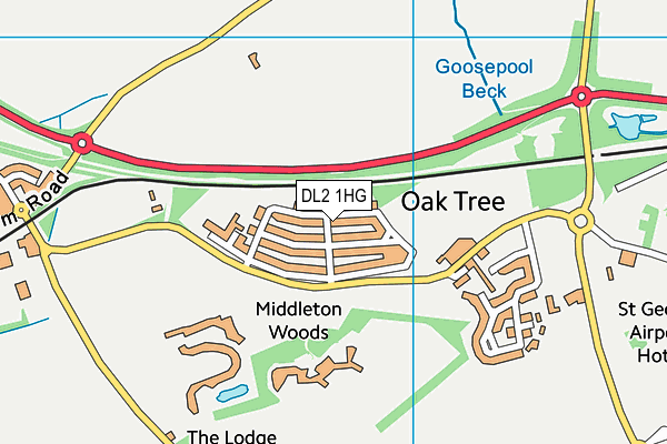 DL2 1HG map - OS VectorMap District (Ordnance Survey) DL2 1HG map - OS VectorMap District (Ordnance Survey)