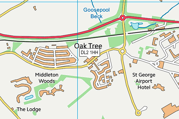 DL2 1HH map - OS VectorMap District (Ordnance Survey) DL2 1HH map - OS VectorMap District (Ordnance Survey)