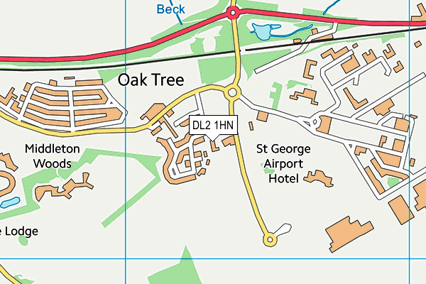 DL2 1HN map - OS VectorMap District (Ordnance Survey) DL2 1HN map - OS VectorMap District (Ordnance Survey)