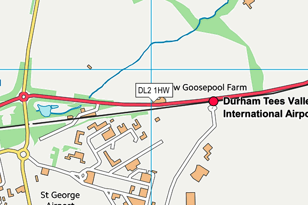 DL2 1HW map - OS VectorMap District (Ordnance Survey) DL2 1HW map - OS VectorMap District (Ordnance Survey)