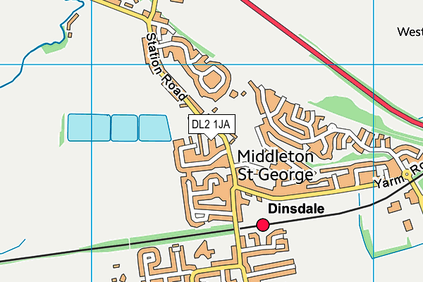 DL2 1JA map - OS VectorMap District (Ordnance Survey) DL2 1JA map - OS VectorMap District (Ordnance Survey)