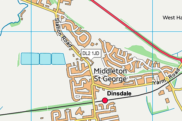 DL2 1JD map - OS VectorMap District (Ordnance Survey) DL2 1JD map - OS VectorMap District (Ordnance Survey)