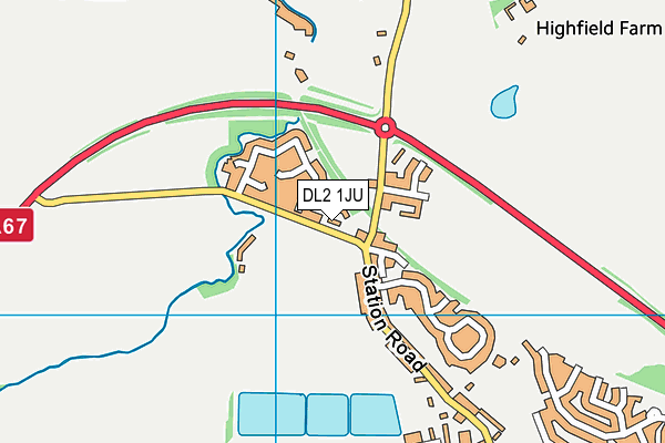 DL2 1JU map - OS VectorMap District (Ordnance Survey) DL2 1JU map - OS VectorMap District (Ordnance Survey)