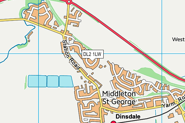 DL2 1LW map - OS VectorMap District (Ordnance Survey) DL2 1LW map - OS VectorMap District (Ordnance Survey)