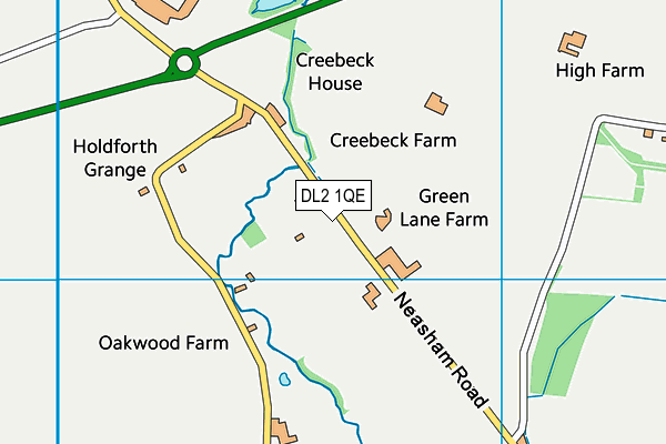 DL2 1QE map - OS VectorMap District (Ordnance Survey) DL2 1QE map - OS VectorMap District (Ordnance Survey)