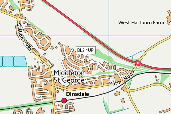 DL2 1UP map - OS VectorMap District (Ordnance Survey) DL2 1UP map - OS VectorMap District (Ordnance Survey)
