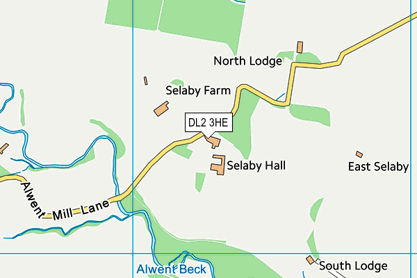 DL2 3HE map - OS VectorMap District (Ordnance Survey) DL2 3HE map - OS VectorMap District (Ordnance Survey)