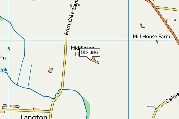 DL2 3HG map - OS VectorMap District (Ordnance Survey) DL2 3HG map - OS VectorMap District (Ordnance Survey)