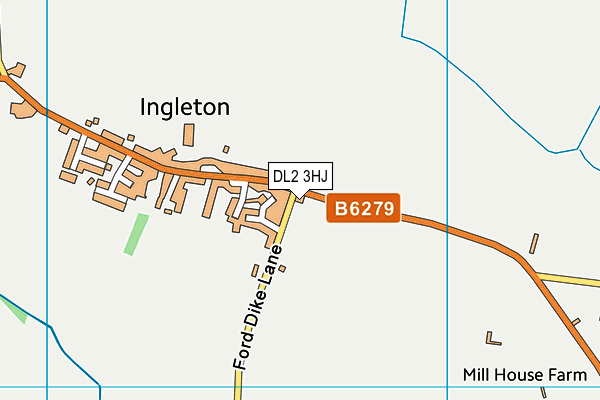 DL2 3HJ map - OS VectorMap District (Ordnance Survey) DL2 3HJ map - OS VectorMap District (Ordnance Survey)