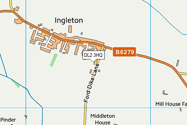 DL2 3HQ map - OS VectorMap District (Ordnance Survey) DL2 3HQ map - OS VectorMap District (Ordnance Survey)