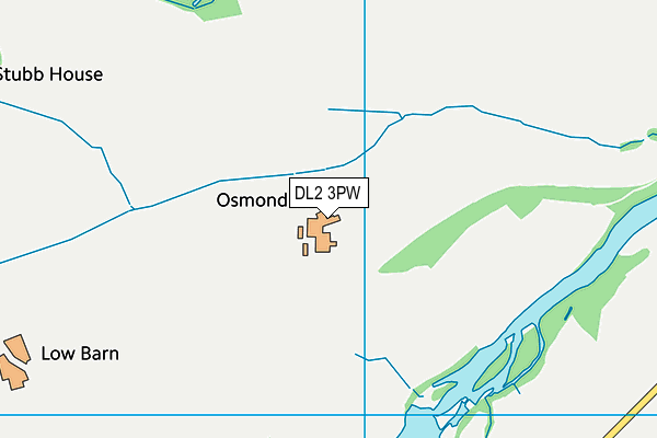 DL2 3PW map - OS VectorMap District (Ordnance Survey) DL2 3PW map - OS VectorMap District (Ordnance Survey)