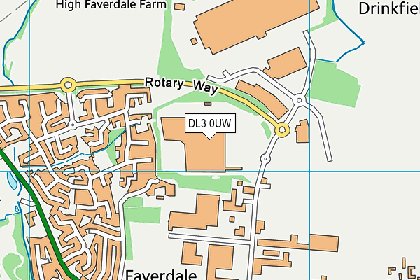 DL3 0UW map - OS VectorMap District (Ordnance Survey)