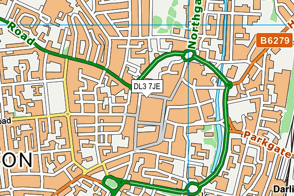 DL3 7JE map - OS VectorMap District (Ordnance Survey) DL3 7JE map - OS VectorMap District (Ordnance Survey)