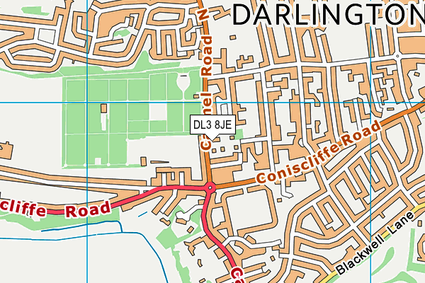 DL3 8JE map - OS VectorMap District (Ordnance Survey) DL3 8JE map - OS VectorMap District (Ordnance Survey)
