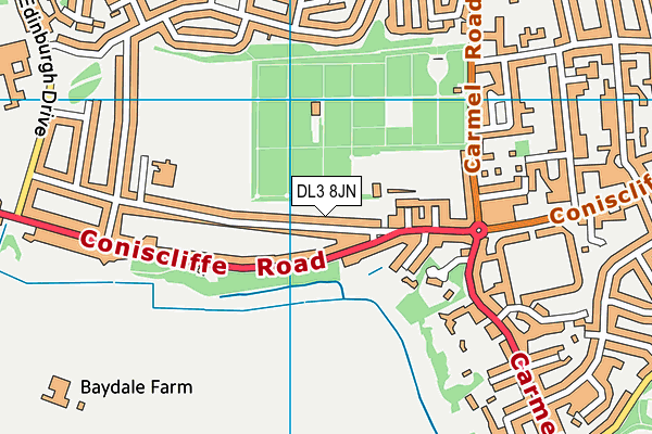 DL3 8JN map - OS VectorMap District (Ordnance Survey) DL3 8JN map - OS VectorMap District (Ordnance Survey)