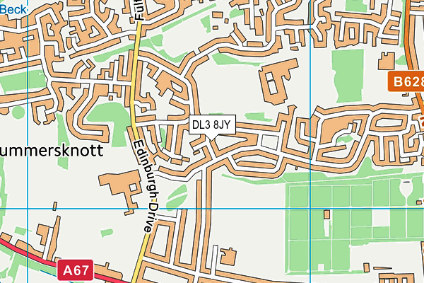 DL3 8JY map - OS VectorMap District (Ordnance Survey) DL3 8JY map - OS VectorMap District (Ordnance Survey)