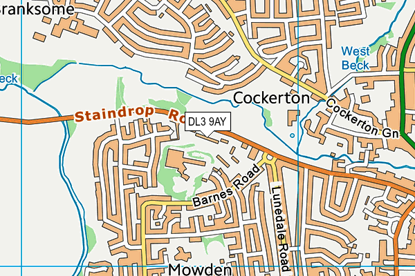 DL3 9AY map - OS VectorMap District (Ordnance Survey) DL3 9AY map - OS VectorMap District (Ordnance Survey)