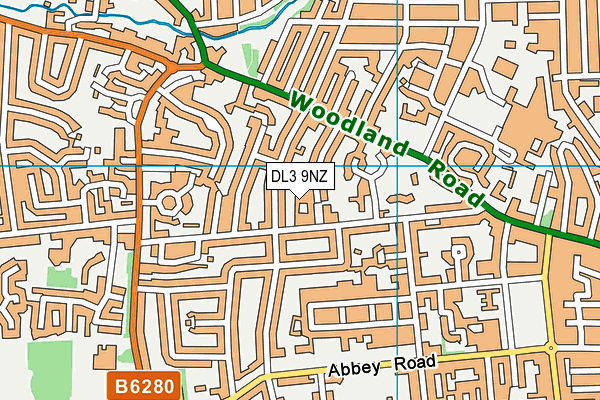 DL3 9NZ map - OS VectorMap District (Ordnance Survey)