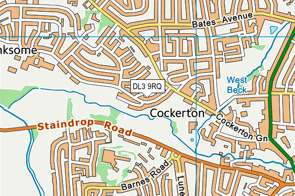 DL3 9RQ map - OS VectorMap District (Ordnance Survey)