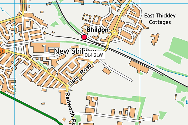 DL4 2LW map - OS VectorMap District (Ordnance Survey) DL4 2LW map - OS VectorMap District (Ordnance Survey)