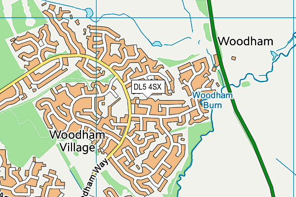 DL5 4SX map - OS VectorMap District (Ordnance Survey) DL5 4SX map - OS VectorMap District (Ordnance Survey)