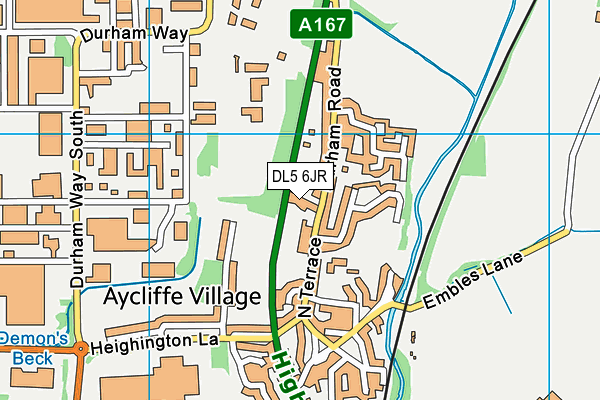 DL5 6JR map - OS VectorMap District (Ordnance Survey) DL5 6JR map - OS VectorMap District (Ordnance Survey)