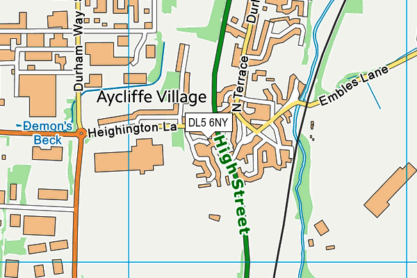 DL5 6NY map - OS VectorMap District (Ordnance Survey) DL5 6NY map - OS VectorMap District (Ordnance Survey)