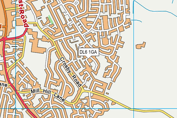 DL6 1GA map - OS VectorMap District (Ordnance Survey) DL6 1GA map - OS VectorMap District (Ordnance Survey)