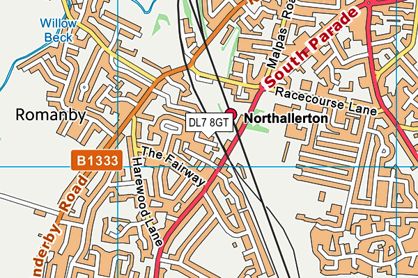 DL7 8GT map - OS VectorMap District (Ordnance Survey) DL7 8GT map - OS VectorMap District (Ordnance Survey)