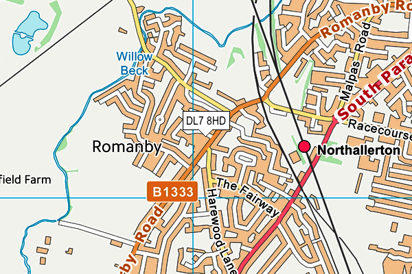 DL7 8HD map - OS VectorMap District (Ordnance Survey) DL7 8HD map - OS VectorMap District (Ordnance Survey)