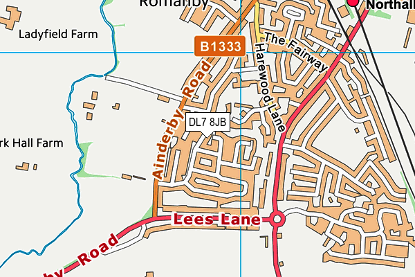DL7 8JB map - OS VectorMap District (Ordnance Survey) DL7 8JB map - OS VectorMap District (Ordnance Survey)