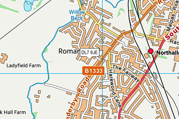 DL7 8JE map - OS VectorMap District (Ordnance Survey) DL7 8JE map - OS VectorMap District (Ordnance Survey)