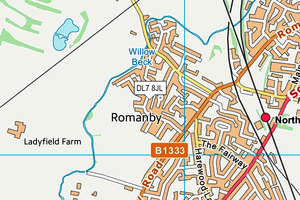 DL7 8JL map - OS VectorMap District (Ordnance Survey) DL7 8JL map - OS VectorMap District (Ordnance Survey)