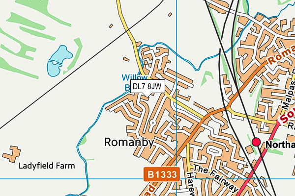DL7 8JW map - OS VectorMap District (Ordnance Survey) DL7 8JW map - OS VectorMap District (Ordnance Survey)
