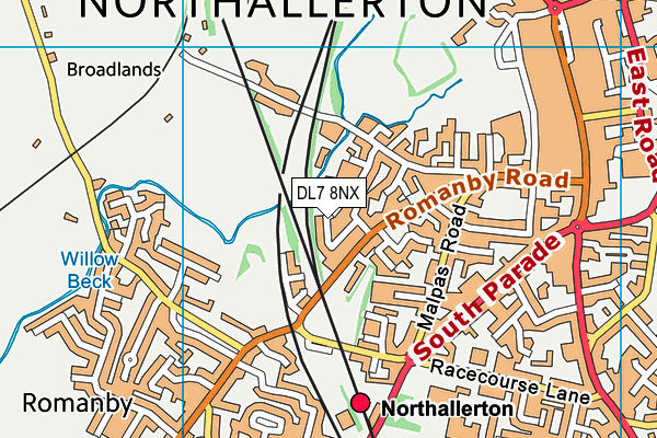 DL7 8NX map - OS VectorMap District (Ordnance Survey) DL7 8NX map - OS VectorMap District (Ordnance Survey)