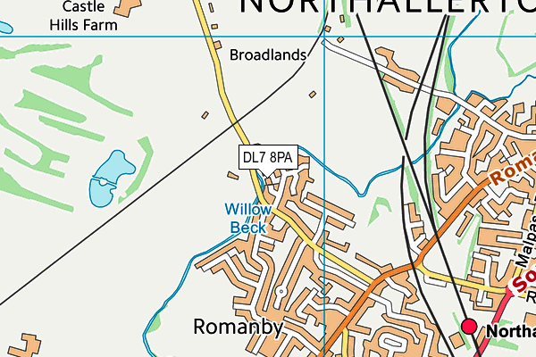 DL7 8PA map - OS VectorMap District (Ordnance Survey) DL7 8PA map - OS VectorMap District (Ordnance Survey)
