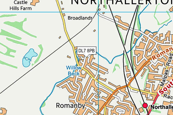 DL7 8PB map - OS VectorMap District (Ordnance Survey) DL7 8PB map - OS VectorMap District (Ordnance Survey)