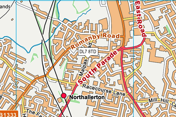 DL7 8TD map - OS VectorMap District (Ordnance Survey) DL7 8TD map - OS VectorMap District (Ordnance Survey)