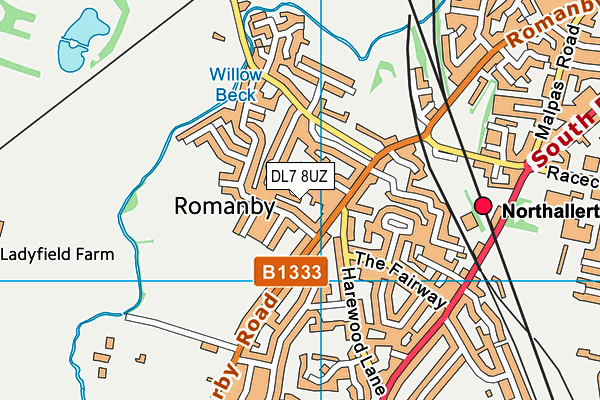 DL7 8UZ map - OS VectorMap District (Ordnance Survey) DL7 8UZ map - OS VectorMap District (Ordnance Survey)