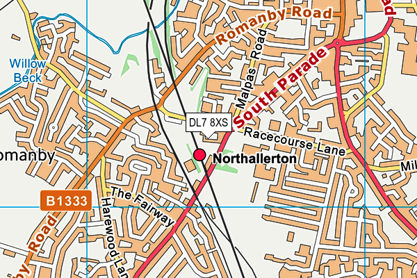 DL7 8XS map - OS VectorMap District (Ordnance Survey) DL7 8XS map - OS VectorMap District (Ordnance Survey)