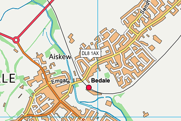 DL8 1AX map - OS VectorMap District (Ordnance Survey)