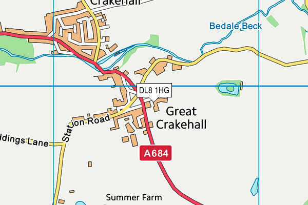 DL8 1HG map - OS VectorMap District (Ordnance Survey) DL8 1HG map - OS VectorMap District (Ordnance Survey)