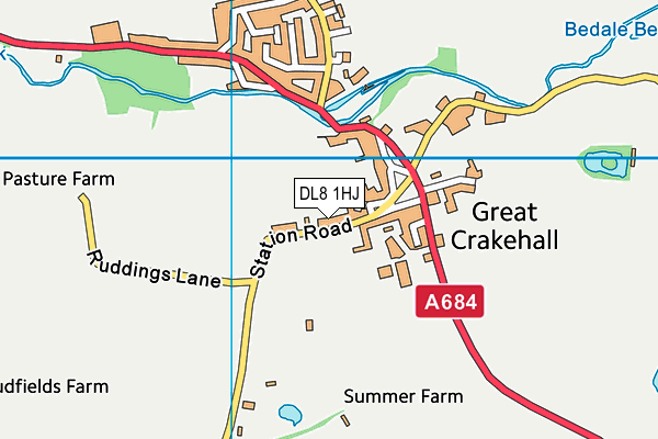DL8 1HJ map - OS VectorMap District (Ordnance Survey) DL8 1HJ map - OS VectorMap District (Ordnance Survey)