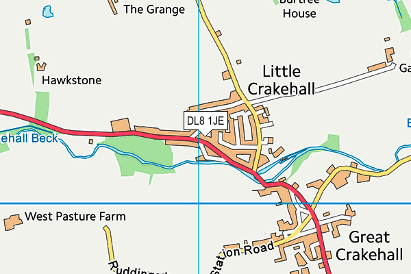 DL8 1JE map - OS VectorMap District (Ordnance Survey) DL8 1JE map - OS VectorMap District (Ordnance Survey)