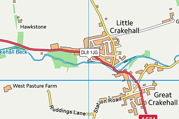 DL8 1JG map - OS VectorMap District (Ordnance Survey) DL8 1JG map - OS VectorMap District (Ordnance Survey)