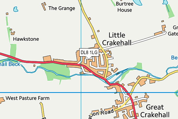 DL8 1LG map - OS VectorMap District (Ordnance Survey) DL8 1LG map - OS VectorMap District (Ordnance Survey)