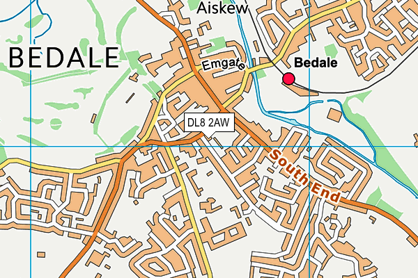 DL8 2AW map - OS VectorMap District (Ordnance Survey)