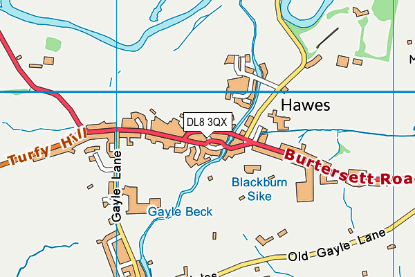 DL8 3QX map - OS VectorMap District (Ordnance Survey)